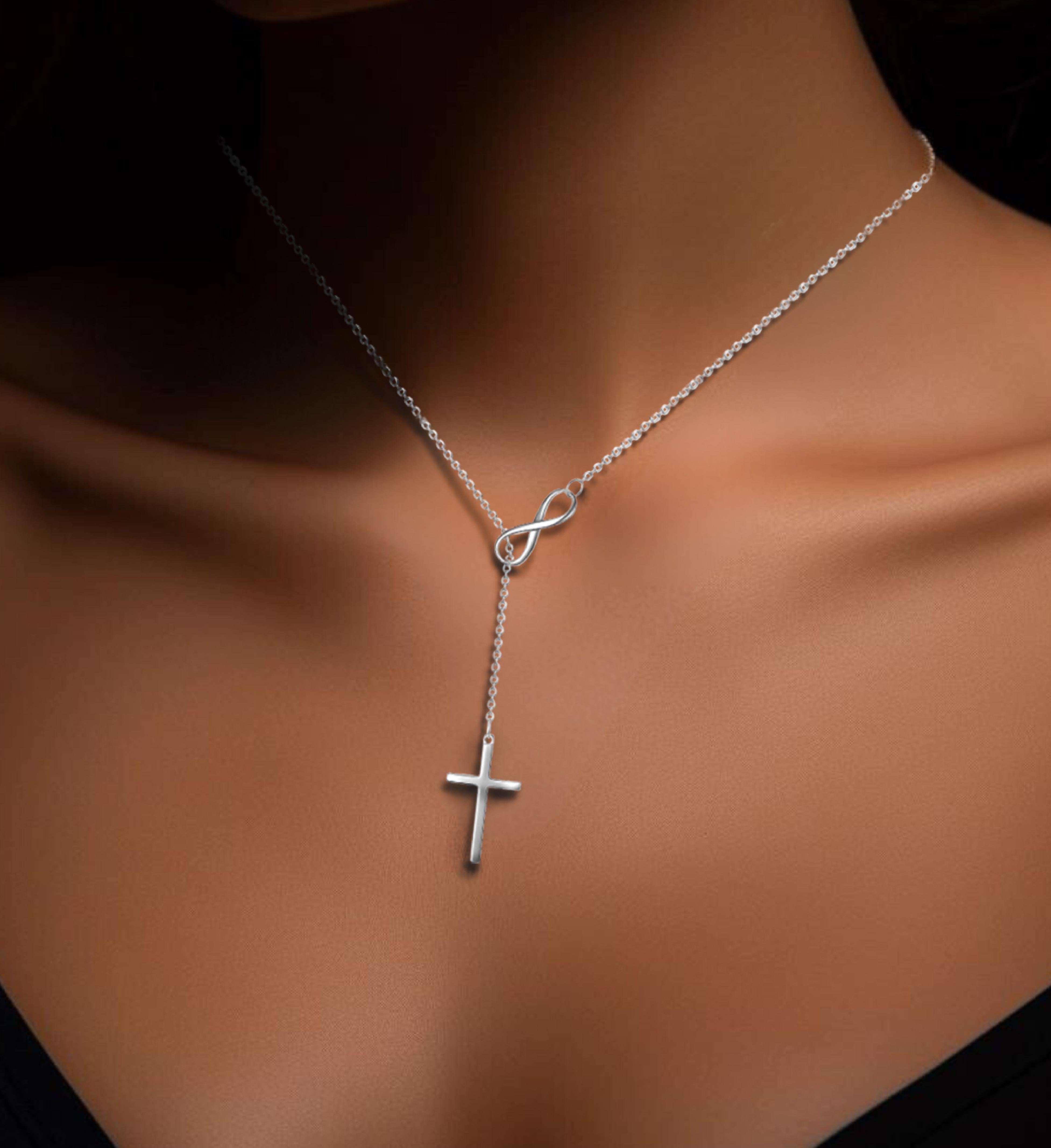 Ghopy Gold,Silver,Rose Gold Infinity Cross Necklace,Fashion Infinity Cross  Pendant Lariat Necklace Cross Necklace for Women Teen Girls Christmas  Birthday - Walmart.com